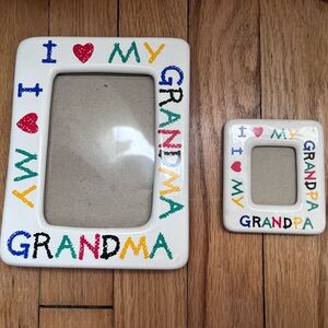 I Love My Grandma VTG Picture Frame I love My Grandpa mini magnet frame LOT